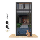QWR puerta malla para mascotas con cremallera, facilita abrir sin dejar salir a tu gato.