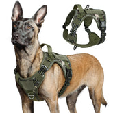Arnés táctico Rabbitgoo para perro grande en verde camuflaje, controla con comodidad