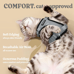 Rabbitgoo correa gato 4-9 pies duradera para controlar felino durante salidas
