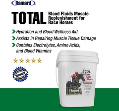 Polvo Ramard de nutrición para caballos en entrenamiento de alto rendimiento.
