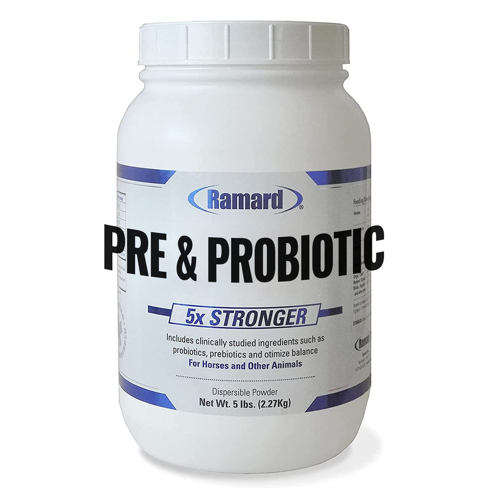 Ramard Total Prebiótico y Probiótico para caballos, lata de 5 lb, mejora la salud digestiva.