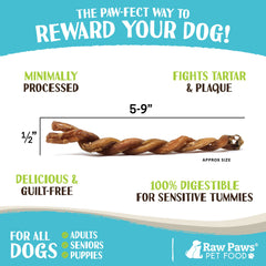 Raw Paws Lamb Pizzle Twists para apoyo dental y entretenimiento.