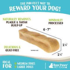 Raw Paws Yak Chews queso de yak natural, textura atractiva para masticar.
