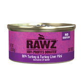 Rawz Paté de Pavo frente a la lata, primer ingrediente de carne real.