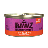 Rawz Paté de Conejo: lata de 3 oz para gatos, carne real.