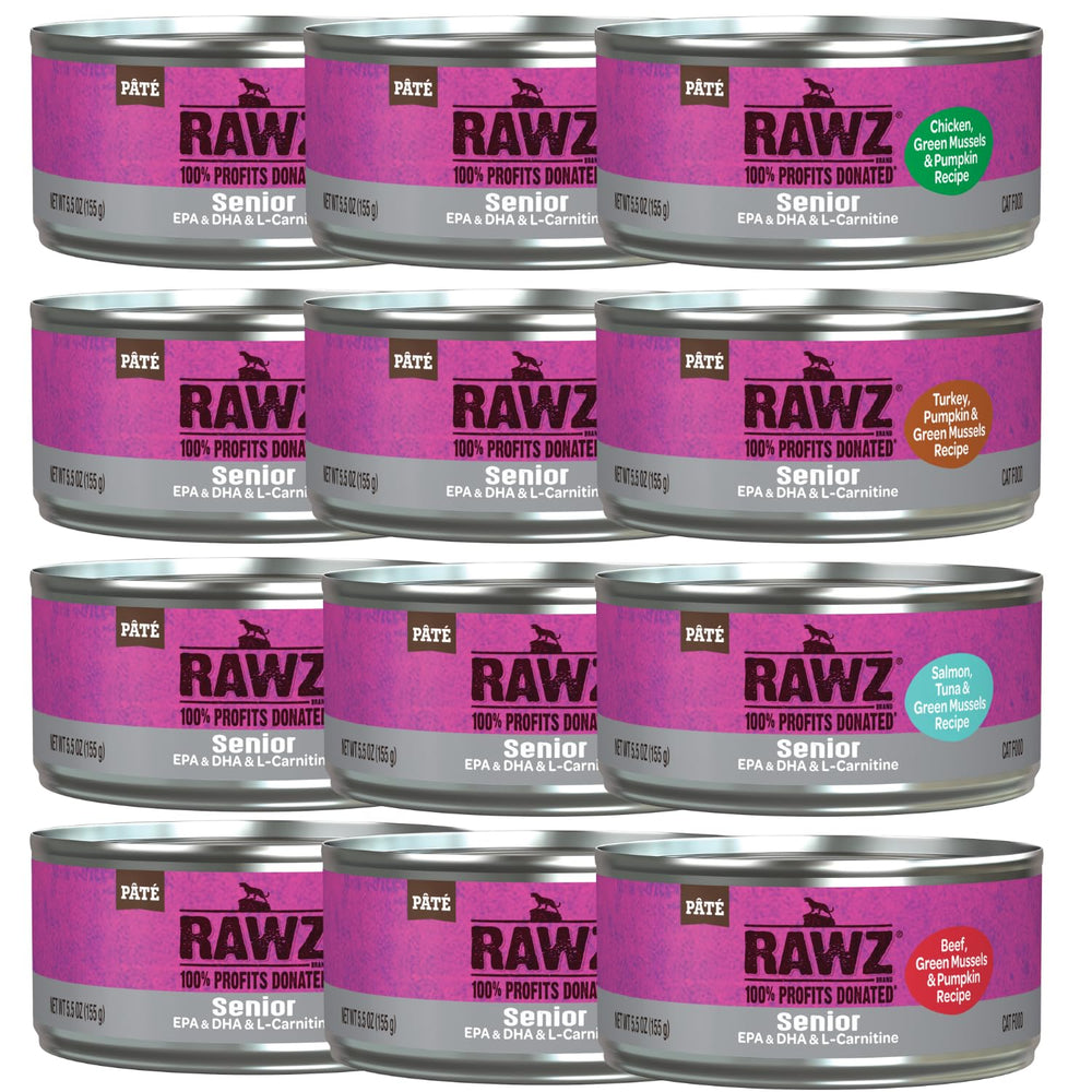 Rawz salmón pate latas: ingrediente real para gatos senior y alta hidratación.