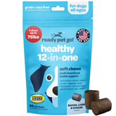 Ready Pet Go! 12-en-1, botella de suplementos para perros, apoyo nutricional general.