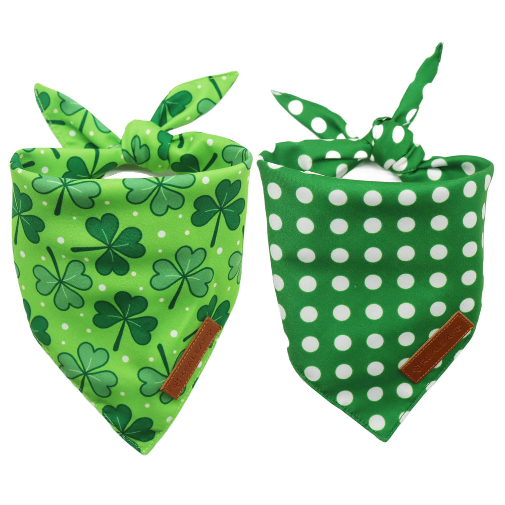 Bandana de Realeaf para perro, Día de San Patricio, dos piezas para combinar estilos.