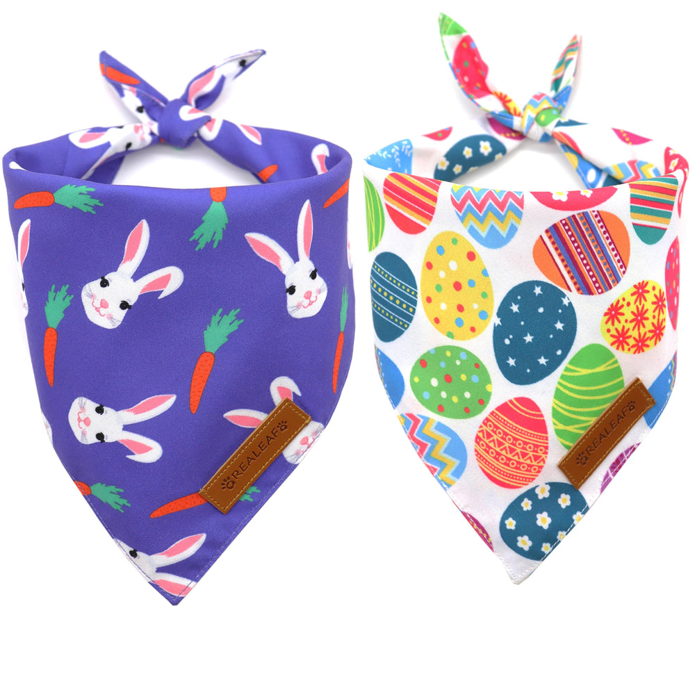 Bandana Realeaf Pascua para perro, triángulo reversible, ideal para aventuras diarias.