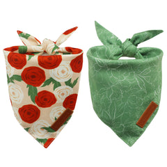 Bandanas para perro Realeaf, primavera, dos piezas, estilo coordinado para paseos.
