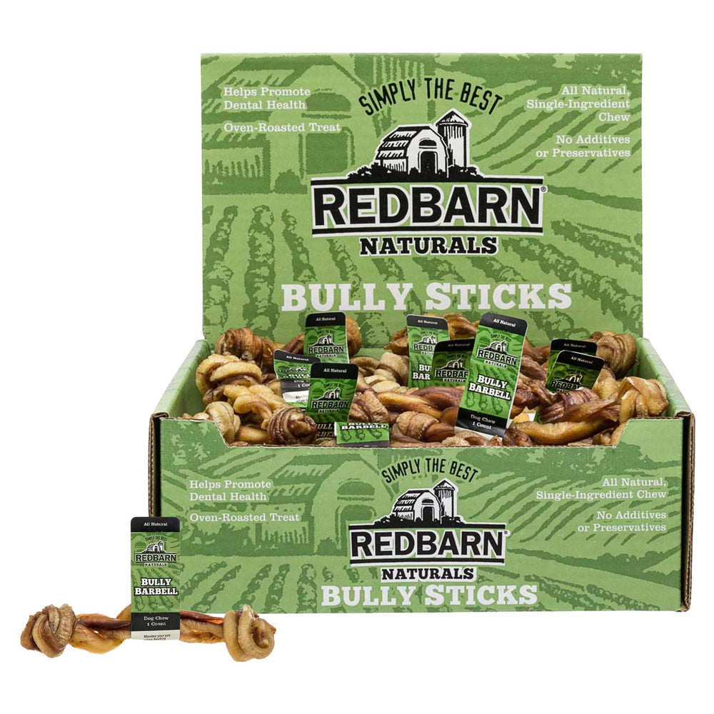 Redbarn barritas de res para perros, empaque de 10, entretenimiento duradero y sabroso.