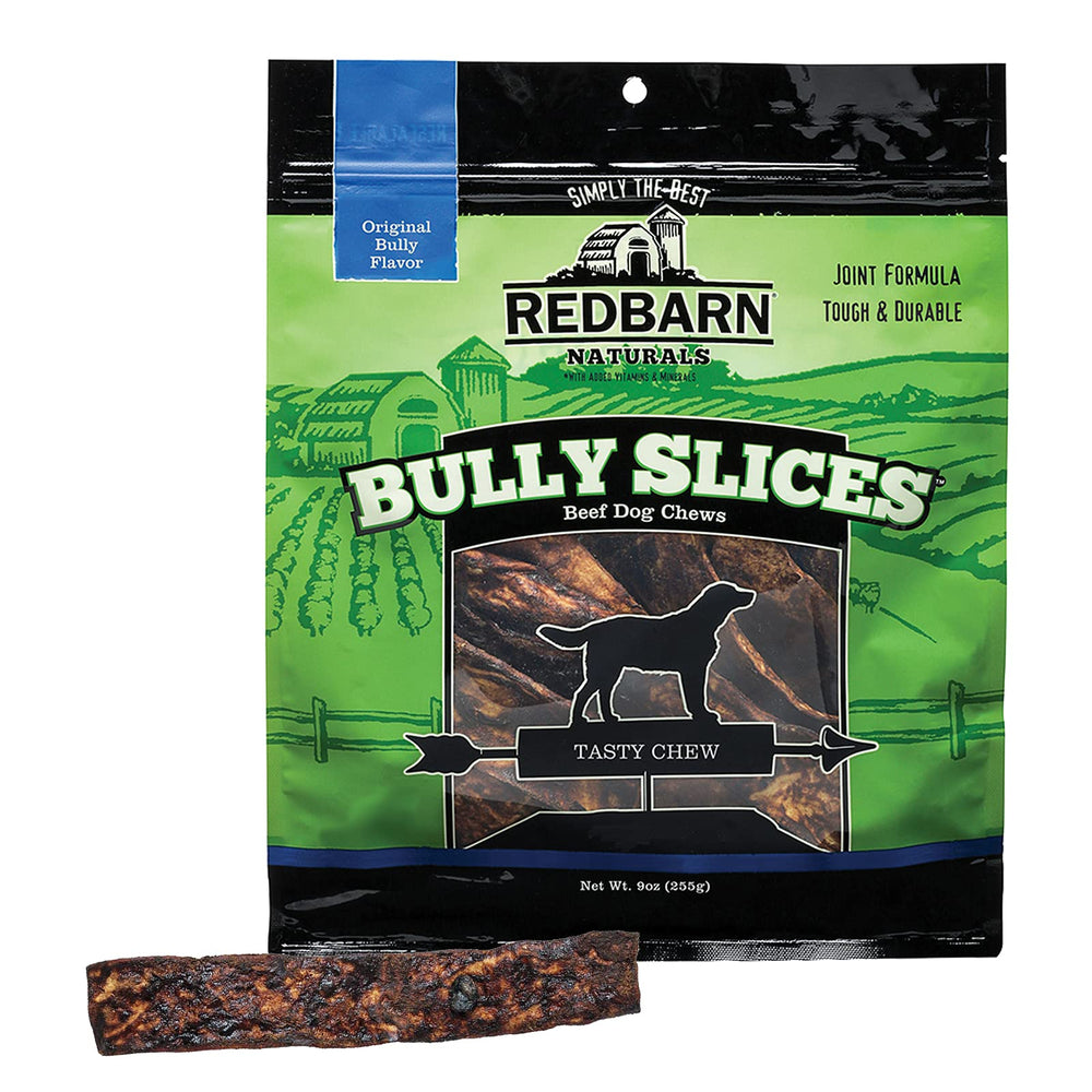 Redbarn Bully Slices para perros original, ideal para entretenimiento y limpieza dental.