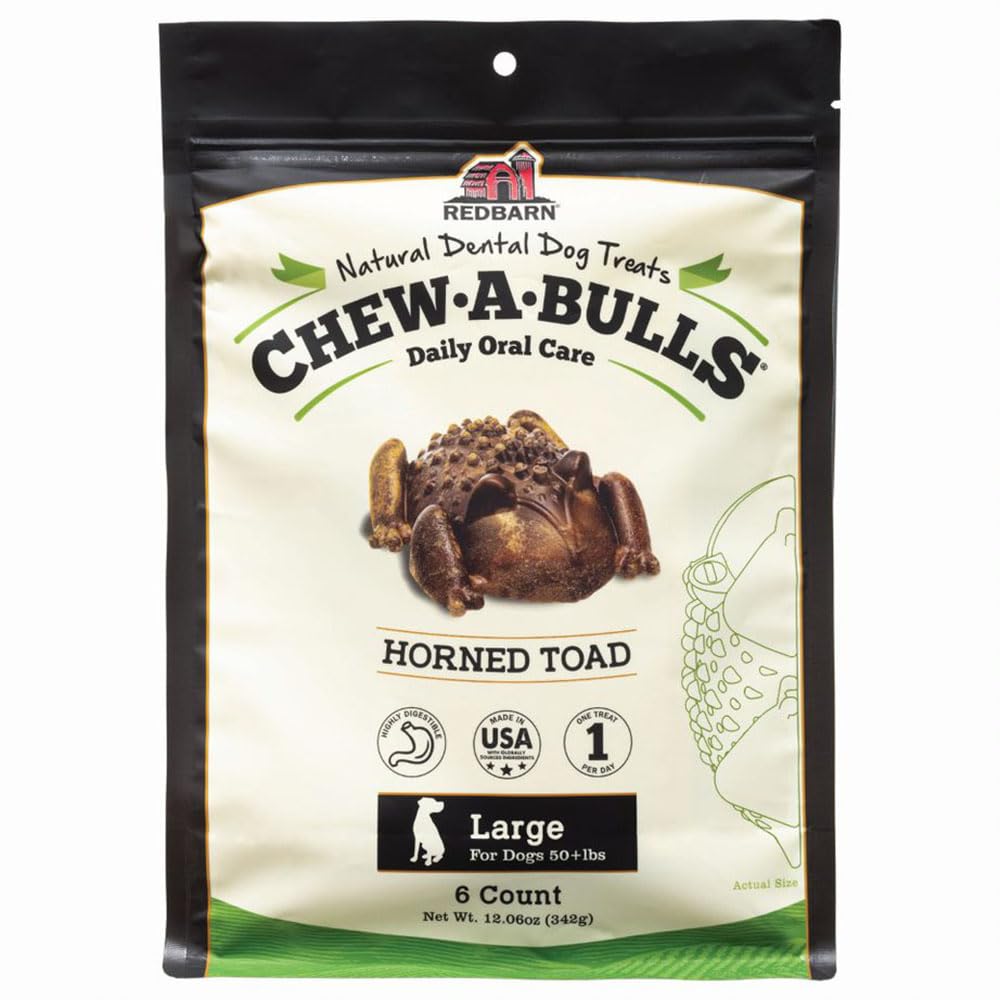 Redbarn Chew-A-Bulls con forma de sapo grande para limpieza dental diaria