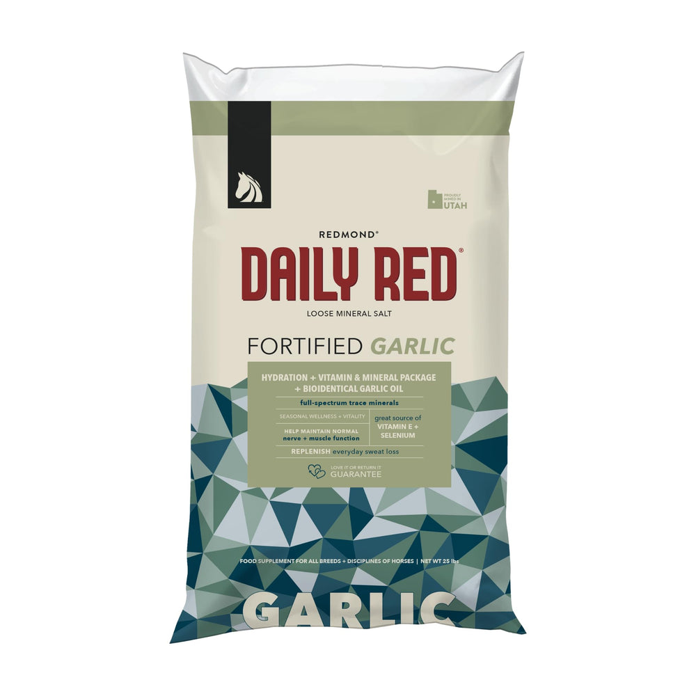 REDMOND Daily Red, minerales para caballos, bolsa de 25 lb, apoyo general.