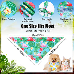 Reginary bandanas hawaianas para perros con flamencos coloridos, perfectas para fiestas y paseos