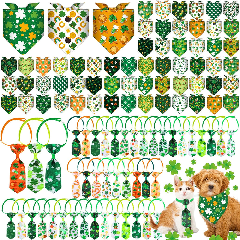 Pañuelos Reginary San Patricio para perros, juego de 60 diseños festivos para fiestas.