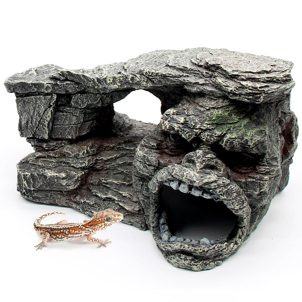 relaqcc gecko-escondite-roca-caverna: refugio seguro y natural para reptiles.