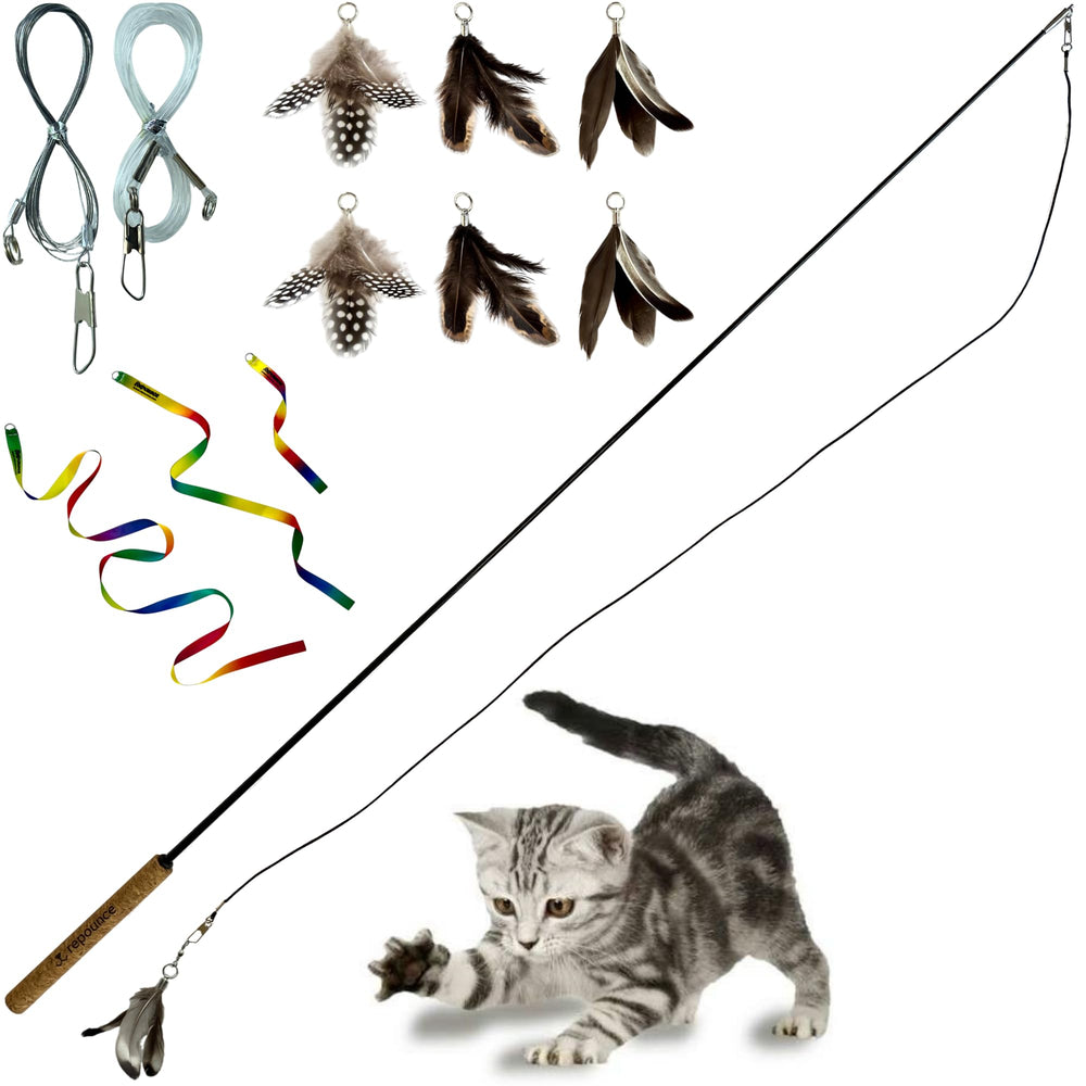 Repounce Forever Stick, vara para gatos con accesorios intercambiables para juego activo