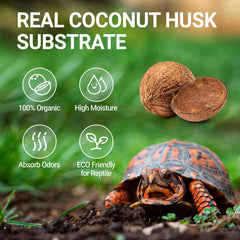 REPTI ZOO sustrato coco tortugas, cama cómoda para terrario.