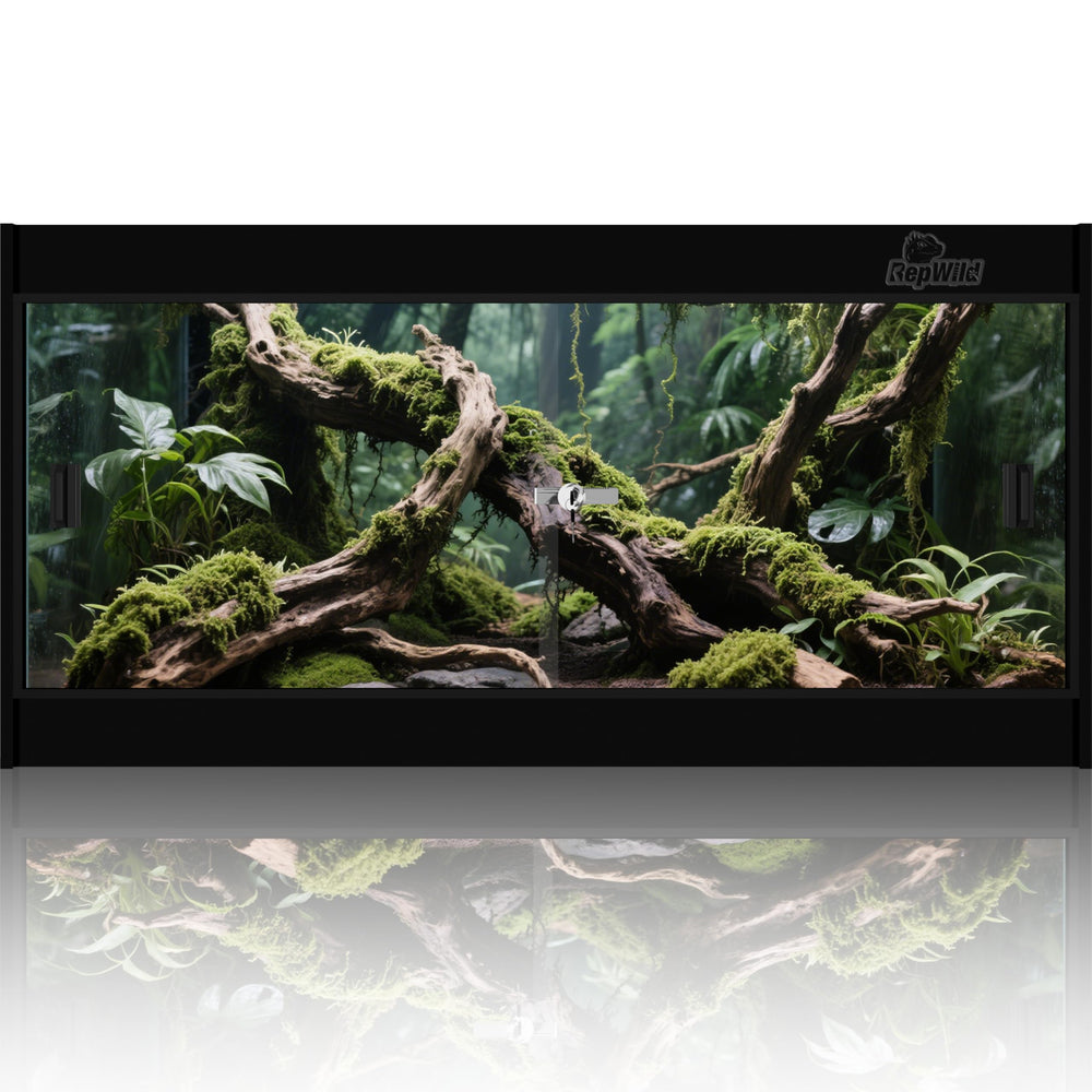 RepWild terrario PVC 20 gal paneles gruesos para estabilidad en humedad.