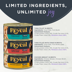 Reveal comida para gatos con ingredientes limitados y sin granos, opción simple.