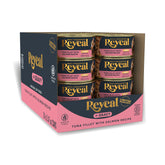 Reveal lata sin granos con atún y salmón en salsa, sabor natural.