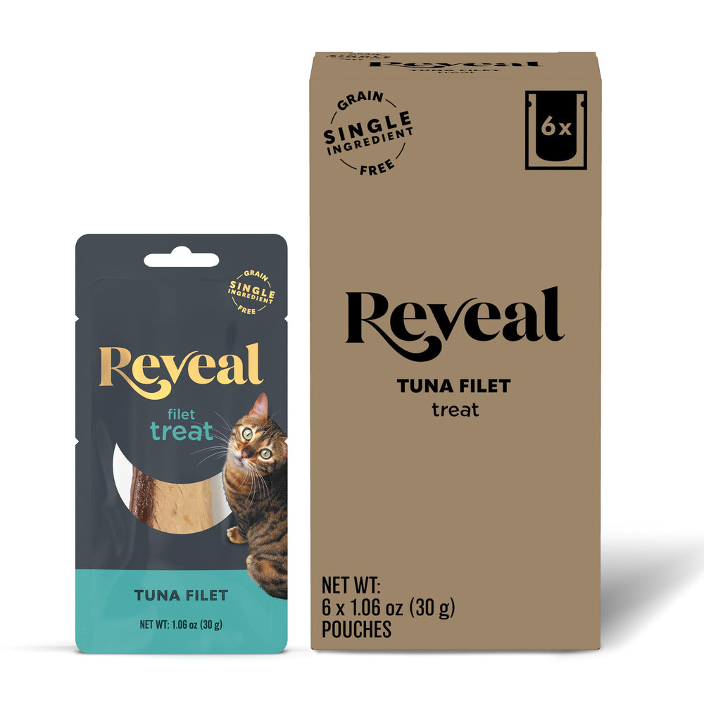 Reveal lomo de atún entero: premio natural para gatos exigentes.