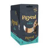 Reveal lomo de atún entero para gatos en empaque, snack proteico para entrenamiento