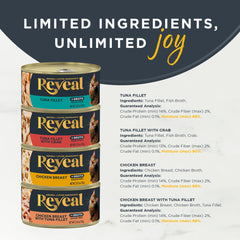 Reveal latas con proteina real primero, ingrediente principal de alta calidad
