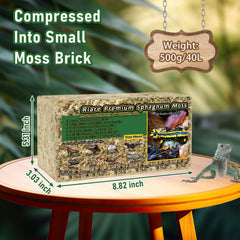 Riare musgo sphagnum premium, terrario hidratado, expansión rápida para humedad.