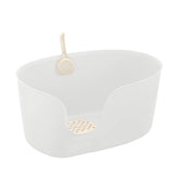 Richell Paw Trax, caja de arena de alto muro, vista frontal, ideal para gatos grandes