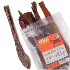 Riley's palitos bully steer para razas grandes, masticación segura.
