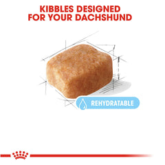 Royal Canin Dachshund 8+ envase de 3 lb para conservar frescura.