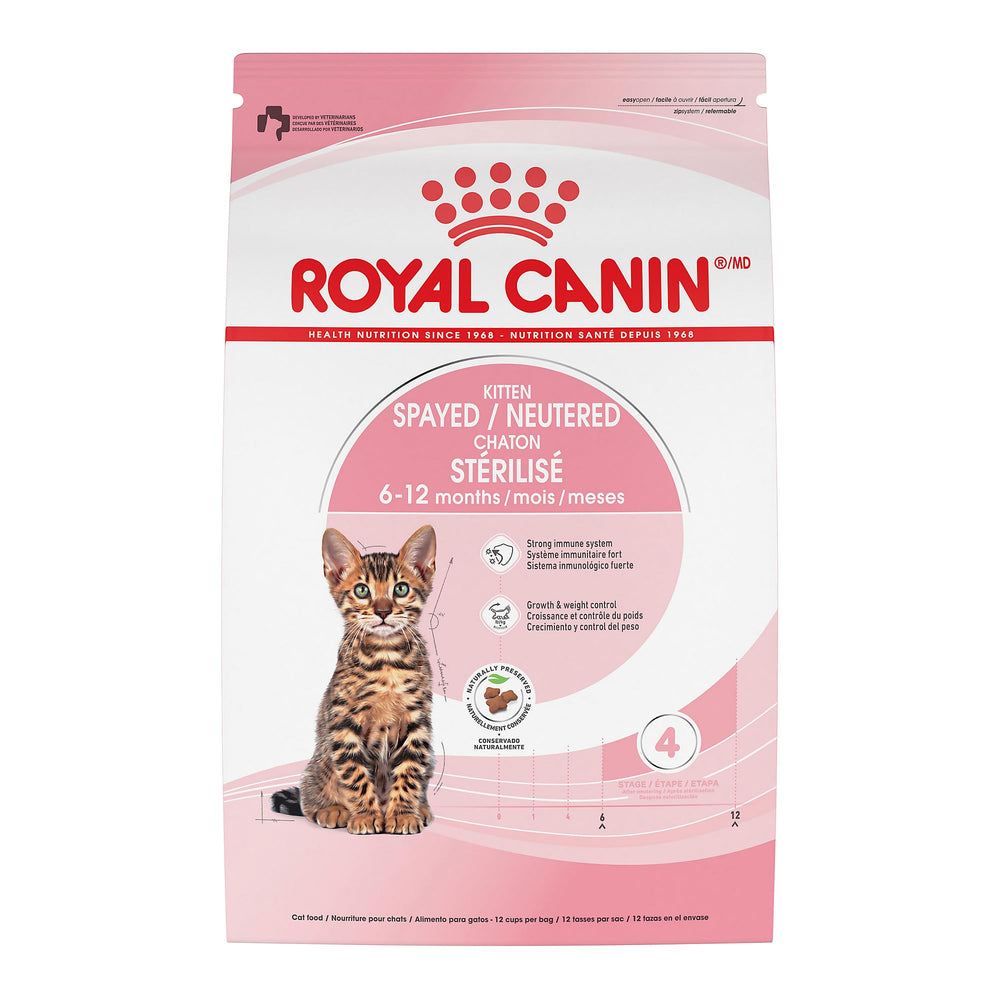 Royal Canin gatito seco castrado, bolsa 2.5 lb, ayuda a controlar el peso.