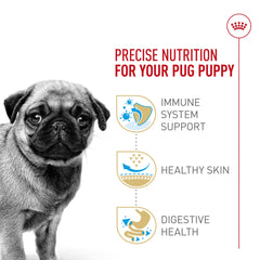 Antioxidantes y vitamina E en Royal Canin Pug Puppy para desarrollo inmune