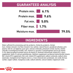 Royal Canin Renal Support E: etiqueta con información de beneficios nutricionales.