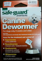 Dosis diarias de Safe-Guard Canine para perros pequeños, mezcla fácil con comida.