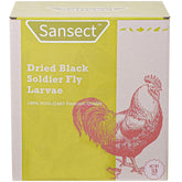 SANSECT larvas mosca negra secas en envase; snack proteico para aves de granja