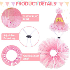 SCENEREAL conjunto rosa a cuadros para perro, ideal para sesiones y fiestas