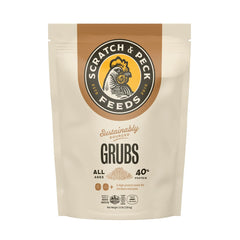 Scratch and Peck Grubs: bolsa de 3-5 libras para gallinas y patos, proteína sostenible.