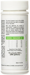 Seachem Alkaline Buffer, etiqueta detallada, instrucciones claras para dosificación precisa.