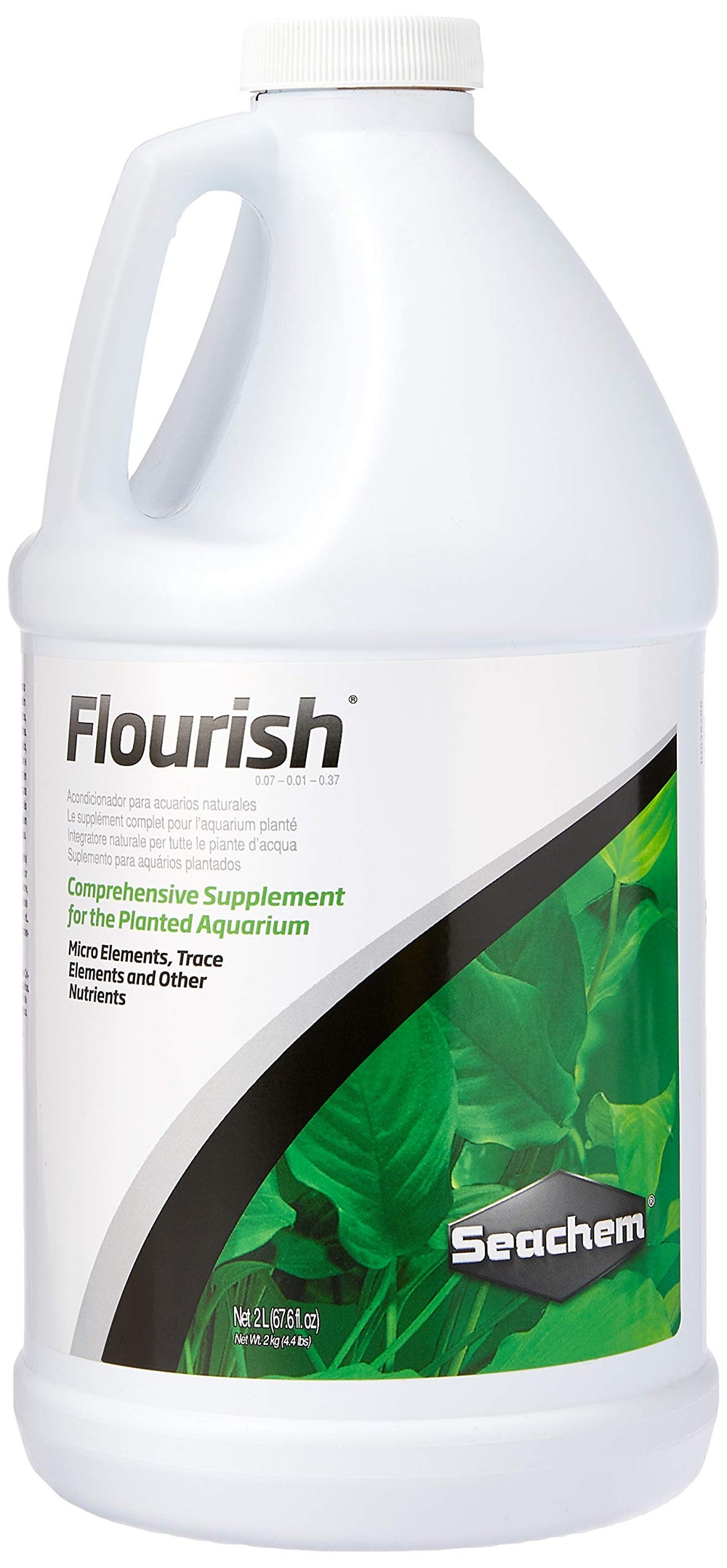 Seachem Flourish, botella de fertilizante para plantas de agua dulce, mejora color y vitalidad.