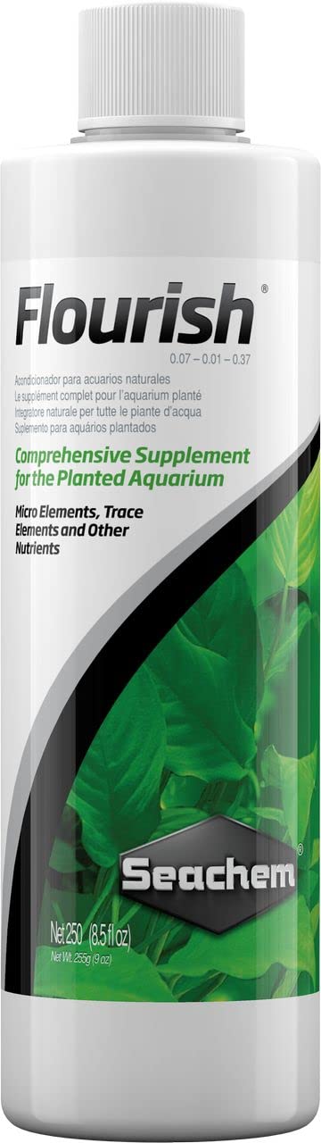 Seachem Flourish: botella de suplemento para plantas de agua dulce para crecimiento y color.