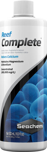 Seachem Reef Complete, bote de 500 ml, ayuda a mantener calcio estable para corales.