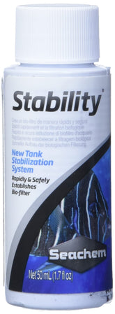 Seachem Stability, equilibrio biofiltro, inicio rápido en acuarios de agua dulce y salada.