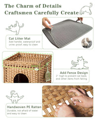 SETVSON casa para gatos tejida a mano, aporta calidez y estilo natural.