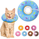 Seyezo donut azul cono frente, collar suave para recuperación