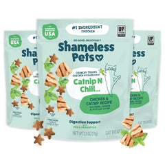 Shameless Pets croquettes chat-catnip-n-chill, friandises croustillantes pour chats