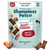 Shameless Pets, carne real como primer ingrediente en golosinas suaves para perros, fuente de proteína.