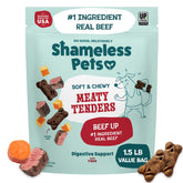 Shameless Pets tiras de res, textura suave para perros.